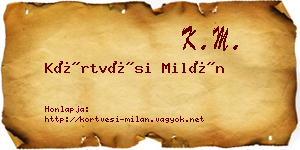 Körtvési Milán névjegykártya