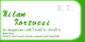 milan kortvesi business card